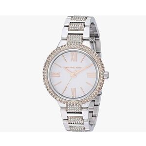 Michael Kors Women's Taryn Rose Gold & Silver Glitz Pave Two Tone Watch MK4461